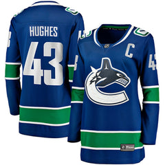 Quinn Hughes Vancouver Canucks Fanatics Women's Home Breakaway Player Jersey - Blue | US 200723533