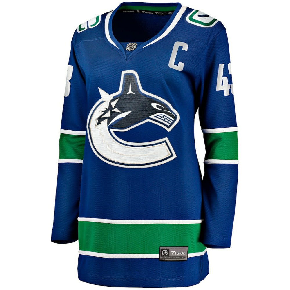 Quinn Hughes Vancouver Canucks Fanatics Women's Home Breakaway Player Jersey - Blue | US 200723533