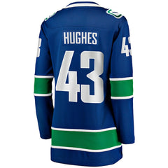 Quinn Hughes Vancouver Canucks Fanatics Women's Home Breakaway Player Jersey - Blue | US 200723533