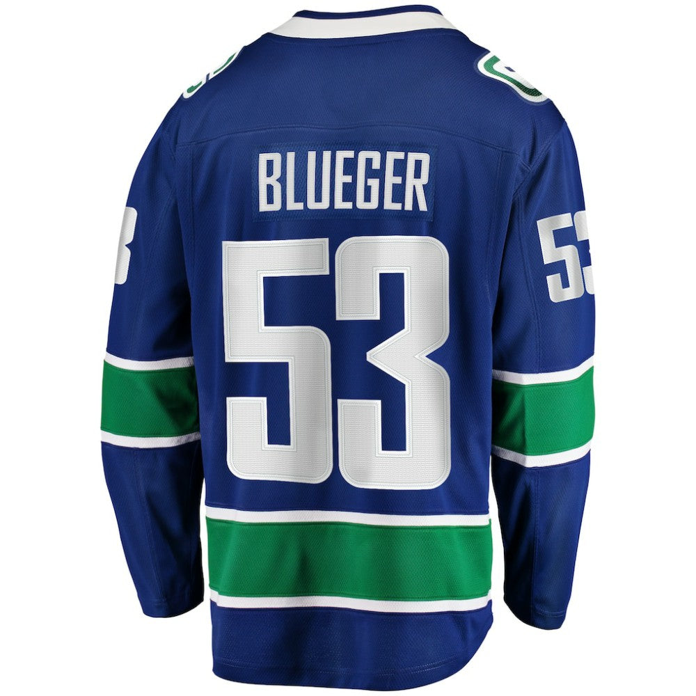 Teddy Blueger Vancouver Canucks Fanatics Home Breakaway Jersey - Blue | US 200723534