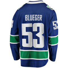 Teddy Blueger Vancouver Canucks Fanatics Home Breakaway Jersey - Blue | US 200723534
