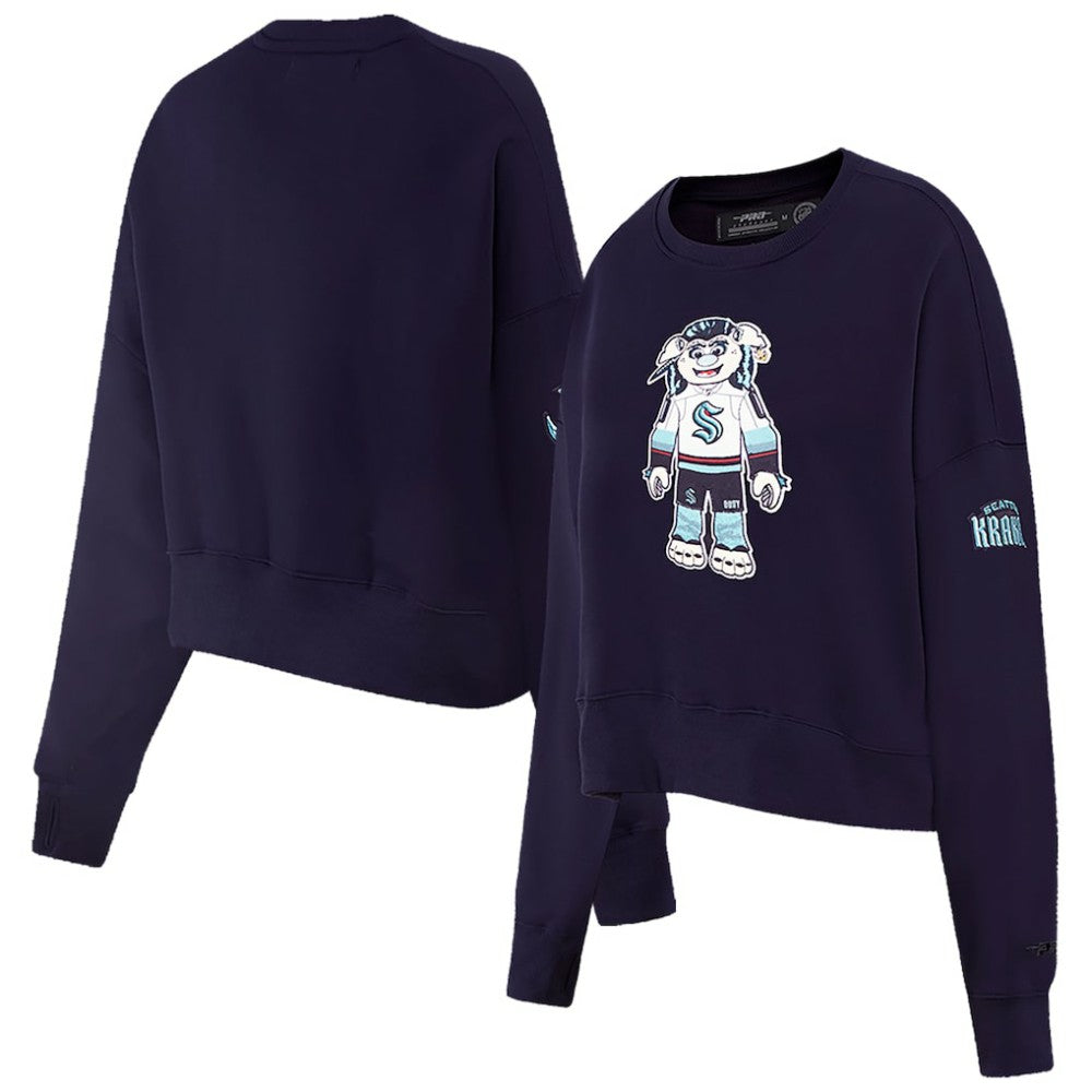 Seattle Kraken Pro Standard Women's Mascot Crewneck Pullover Sweatshirt - Deep Sea Blue | US 200723732