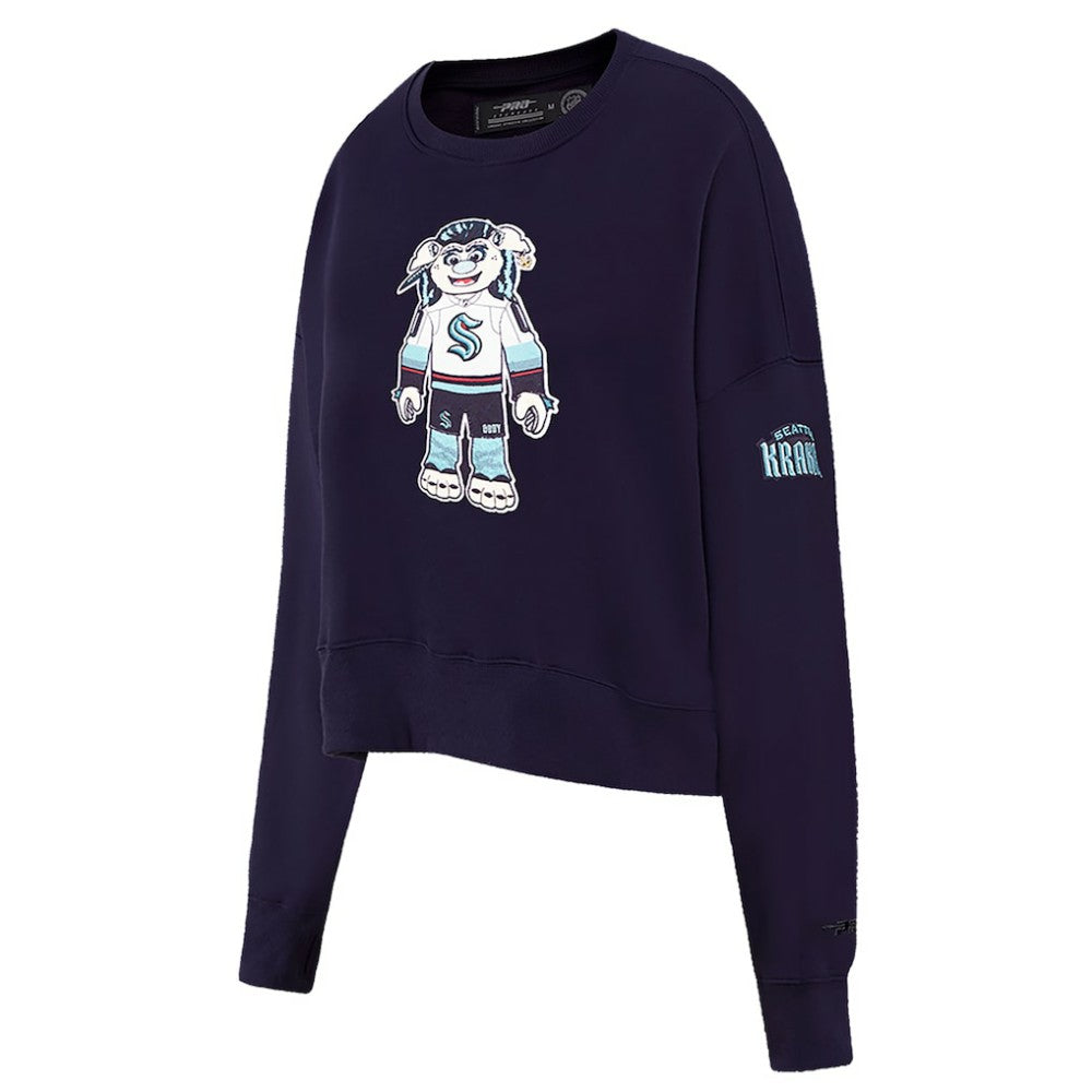 Seattle Kraken Pro Standard Women's Mascot Crewneck Pullover Sweatshirt - Deep Sea Blue | US 200723732