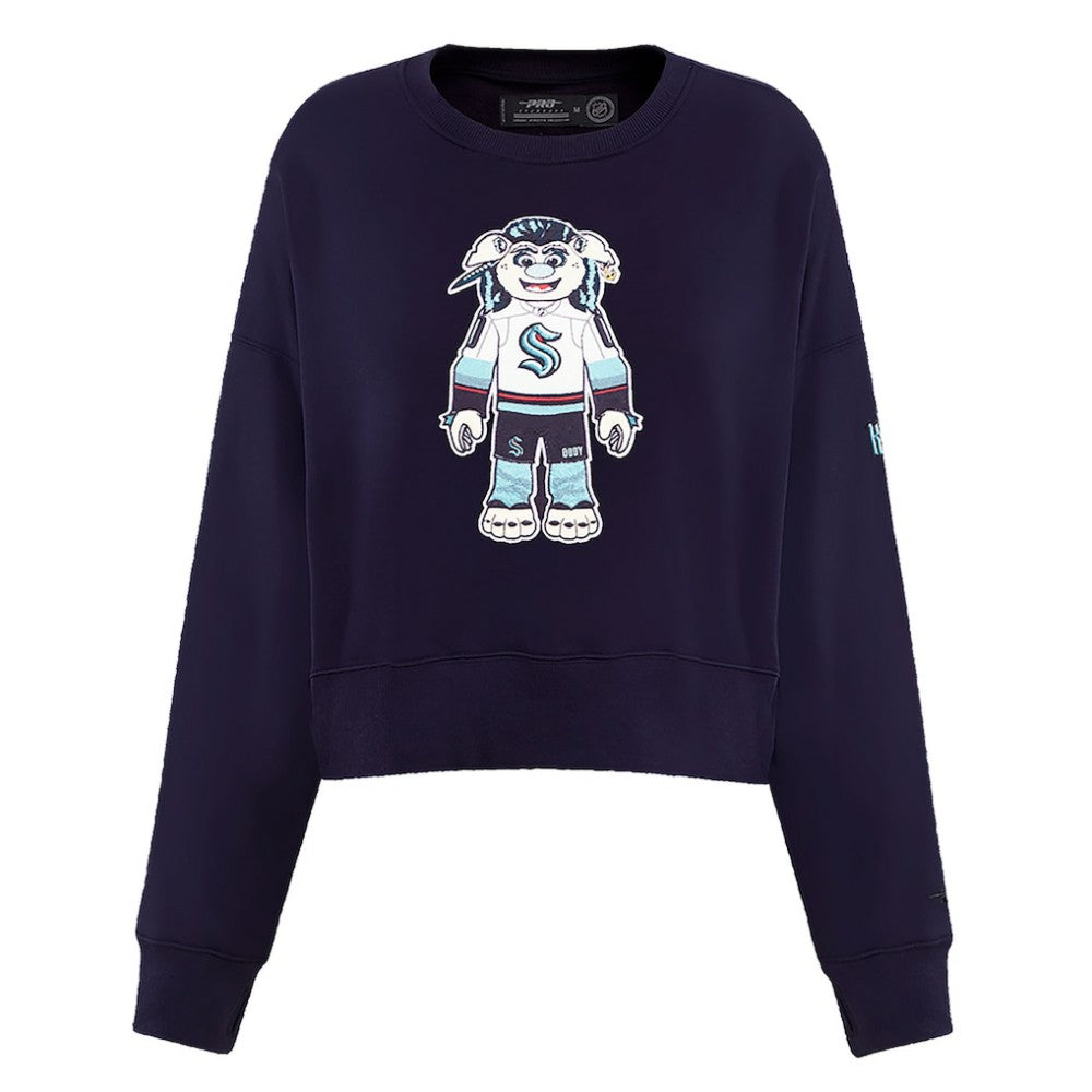 Seattle Kraken Pro Standard Women's Mascot Crewneck Pullover Sweatshirt - Deep Sea Blue | US 200723732