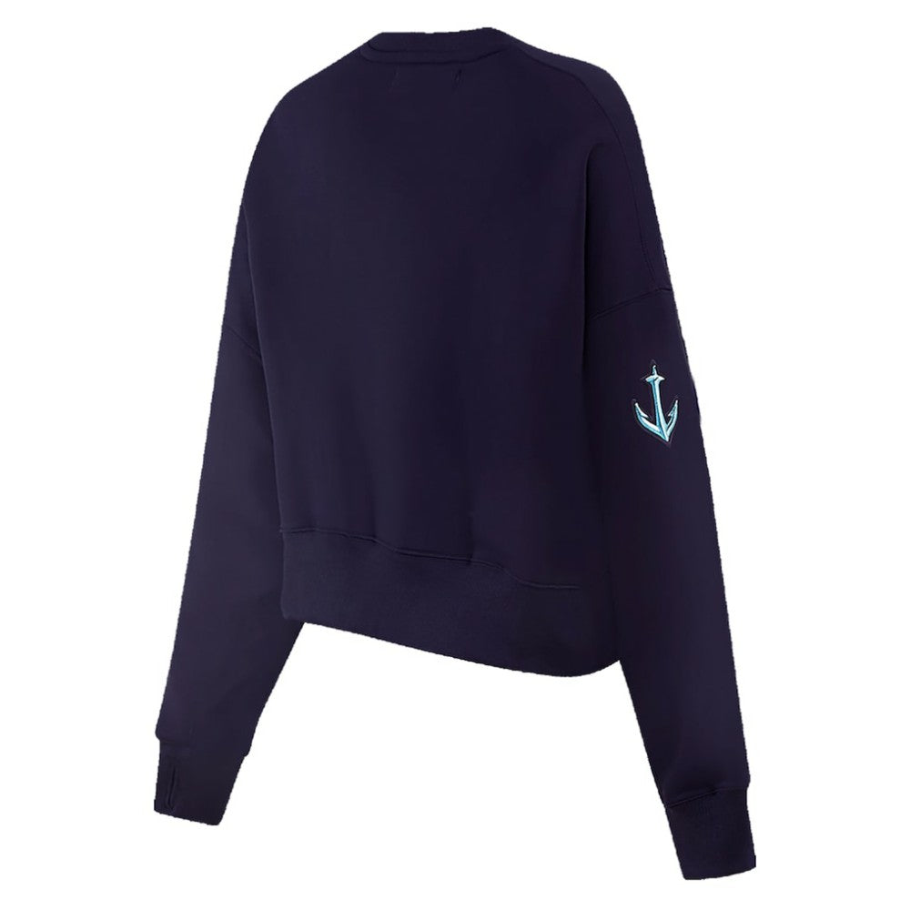 Seattle Kraken Pro Standard Women's Mascot Crewneck Pullover Sweatshirt - Deep Sea Blue | US 200723732