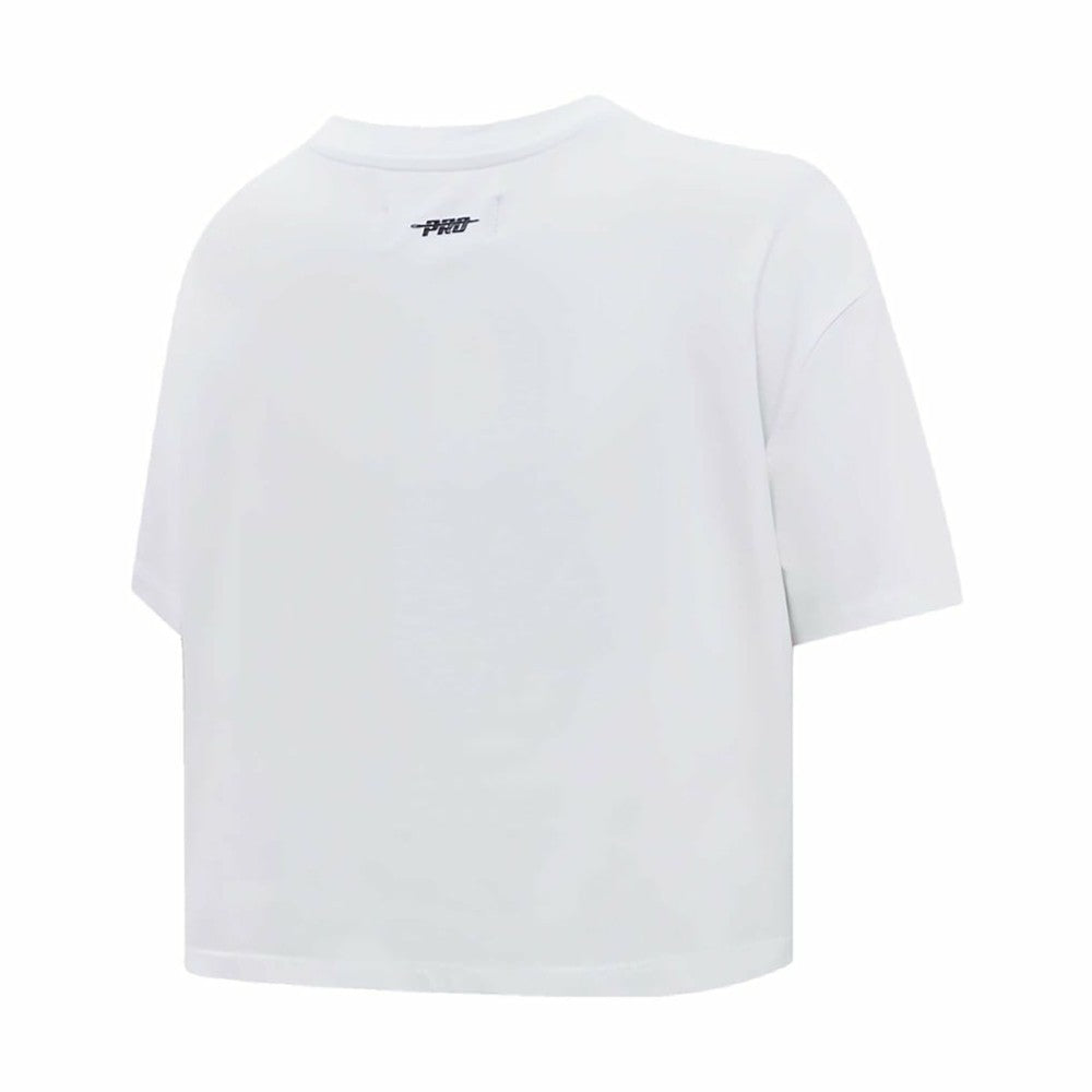 Pittsburgh Penguins Pro Standard Women's Boxy Script Tail Cropped T-Shirt - White | US 200723736