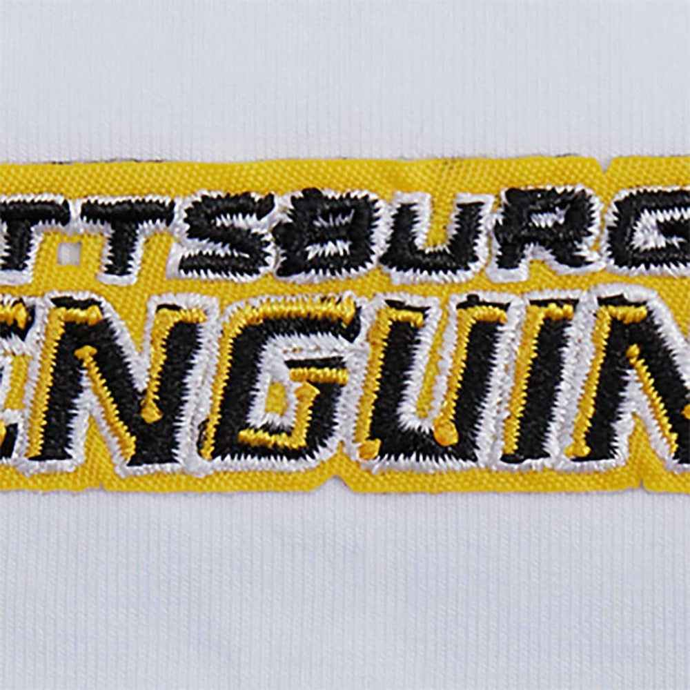 Pittsburgh Penguins Pro Standard Women's Boxy Script Tail Cropped T-Shirt - White | US 200723736