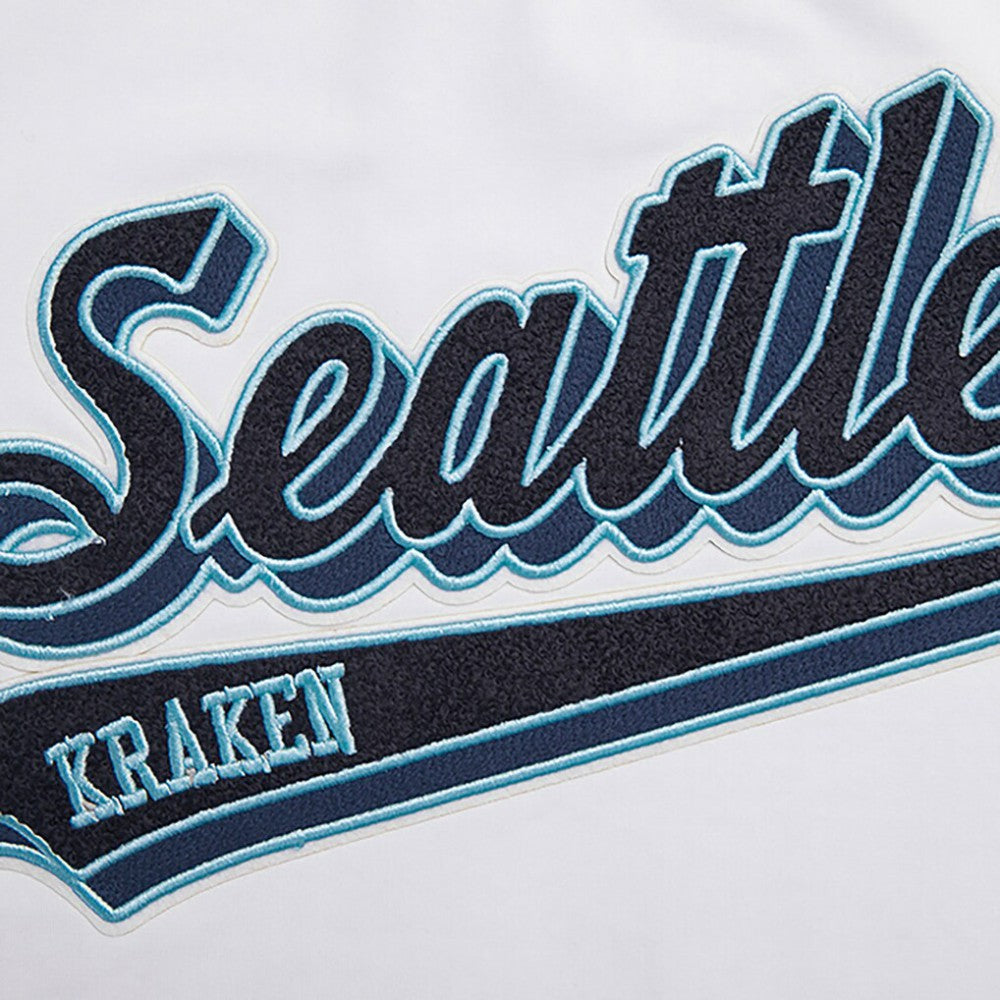 Seattle Kraken Pro Standard Women's Boxy Script Tail Cropped T-Shirt - White | US 200723739