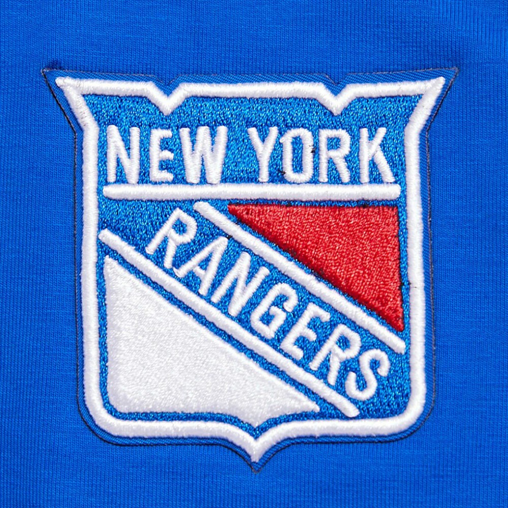 New York Rangers Pro Standard Women's Boxy Script Tail Cropped T-Shirt - Blue | US 200723744