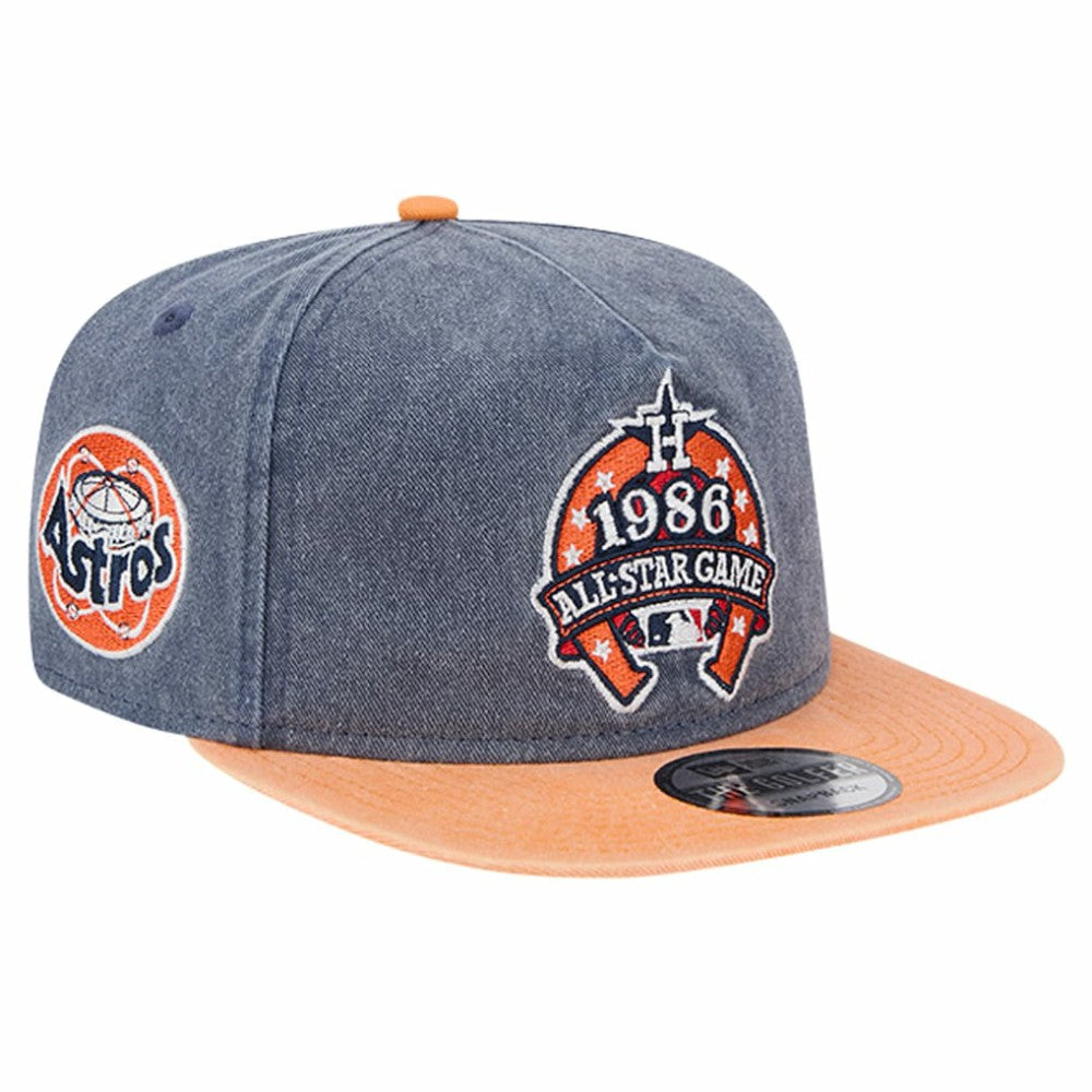 Houston Astros New Era 1986 MLB All-Star Game Pigment Dye Golfer  Snapback Hat - Navy/Orange Hats