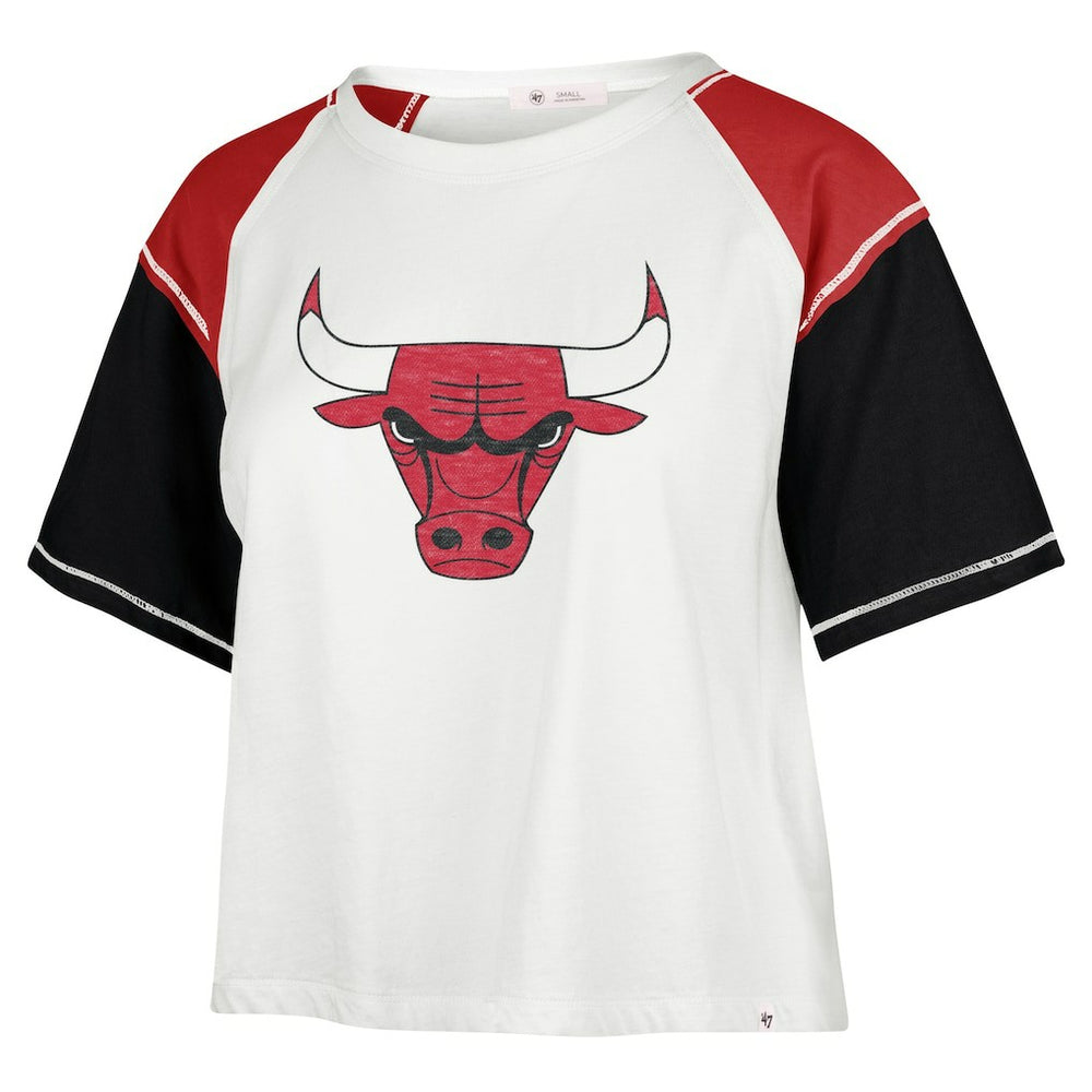 Chicago Bulls '47 Women's Premier Raglan Cropped T-Shirt Cream - 47 brand outlet
