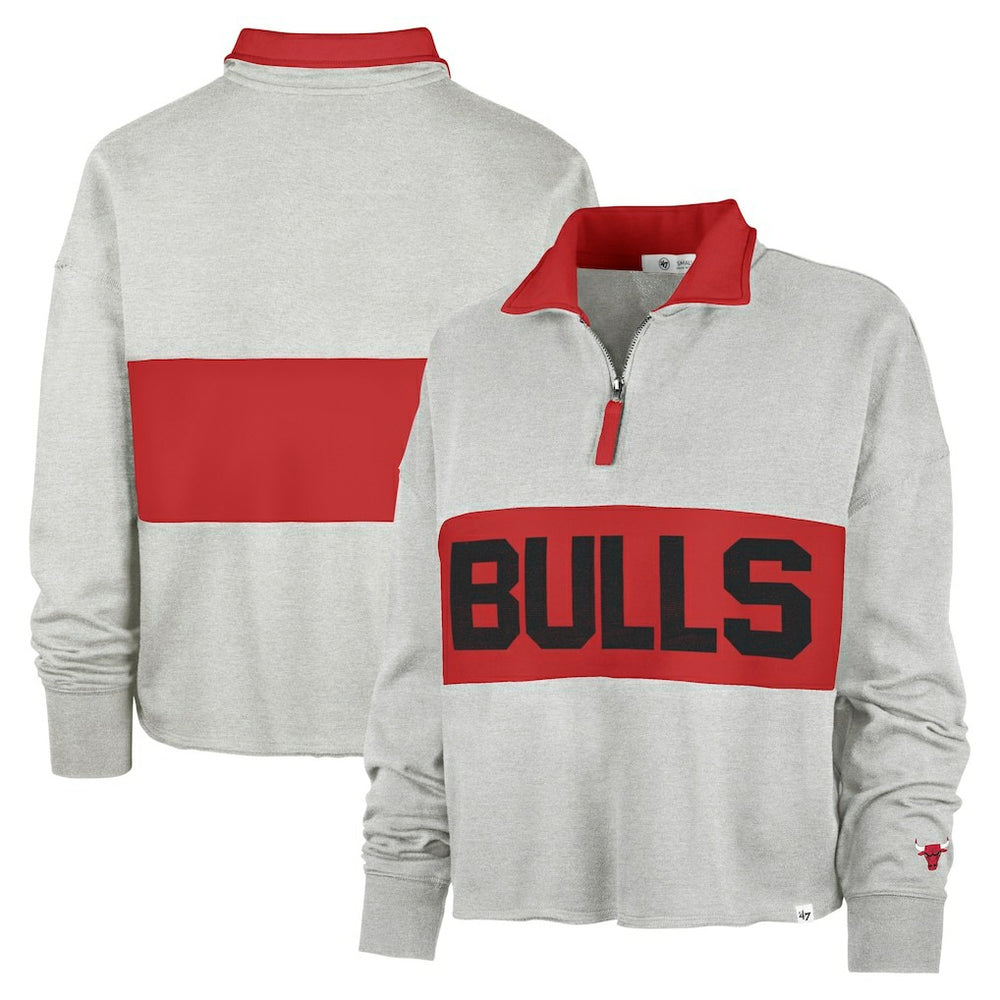 Chicago Bulls '47 Women's Breakthrough Remi Quarter-Zip Jacket Heather Gray - 47 brand