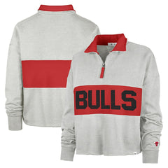 Chicago Bulls '47 Women's Breakthrough Remi Quarter-Zip Jacket Heather Gray - 47 brand