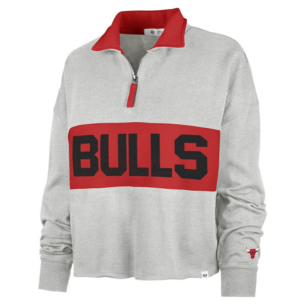 Chicago Bulls '47 Women's Breakthrough Remi Quarter-Zip Jacket Heather Gray - 47 brand