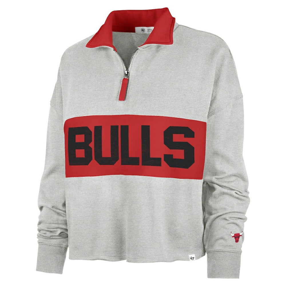 Chicago Bulls '47 Women's Breakthrough Remi Quarter-Zip Jacket Heather Gray - 47 brand