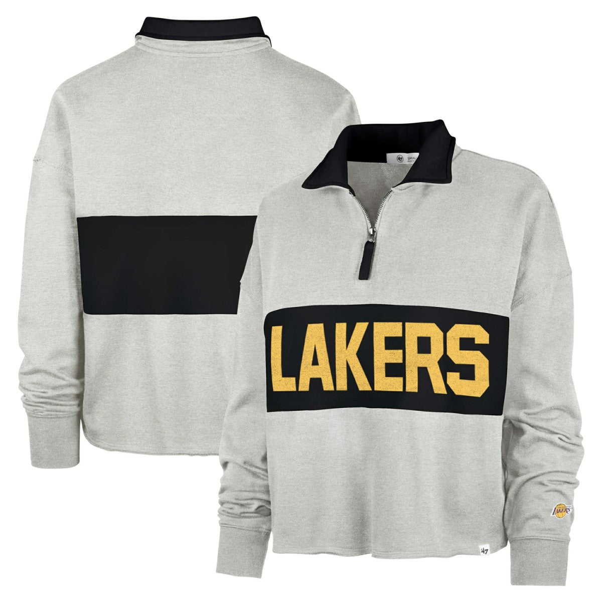 Los Angeles Lakers '47 Women's Breakthrough Remi Quarter-Zip Jacket Heather Gray - 47 brand
