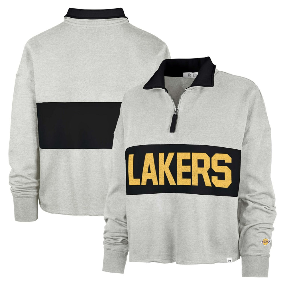 Los Angeles Lakers '47 Women's Breakthrough Remi Quarter-Zip Jacket Heather Gray - 47 brand