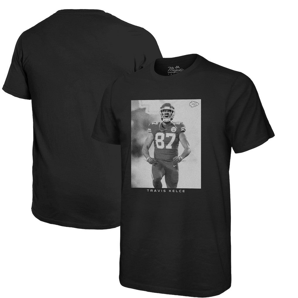 Travis Kelce Kansas City Chiefs Majestic Threads Player Graphic Oversized T-Shirt - Black T-shirts
