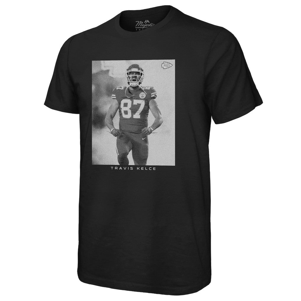 Travis Kelce Kansas City Chiefs Majestic Threads Player Graphic Oversized T-Shirt - Black T-shirts