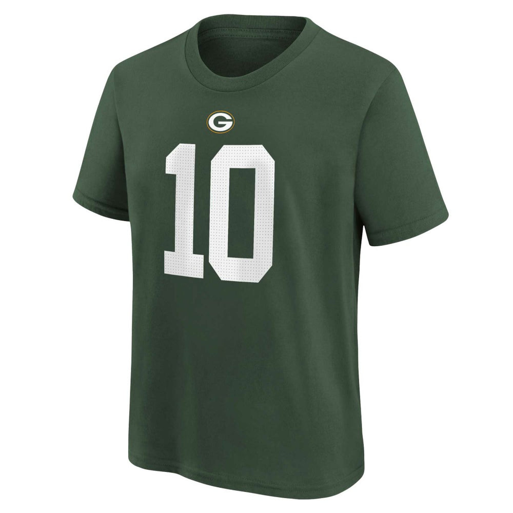 Jordan Love Green Bay Packers Youth Player Name & Number T-Shirt - Green T-shirts