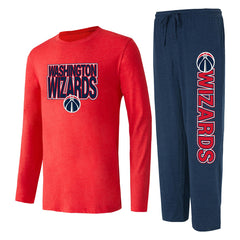 Washington Wizards Concepts Sport Meter Long Sleeve Top & Pants Sleep Set Navy/Red outlet