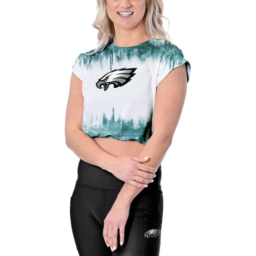 Philadelphia Eagles Certo Women's Cropped Framework T-Shirt - White T-shirts