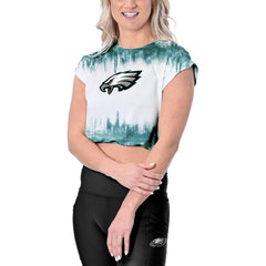 Philadelphia Eagles Certo Women's Cropped Framework T-Shirt - White T-shirts