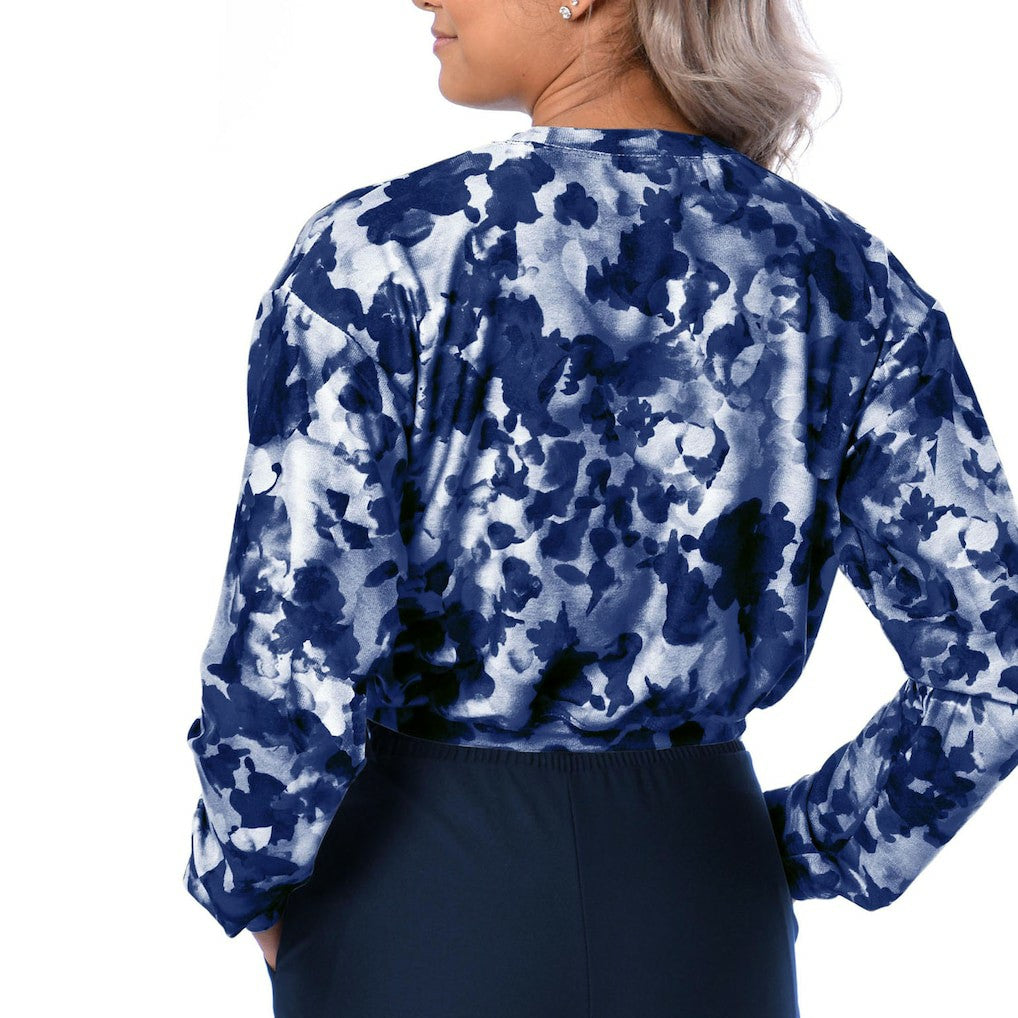 Dallas Cowboys Certo Women's Cropped Long Sleeve T-Shirt - Navy T-shirts