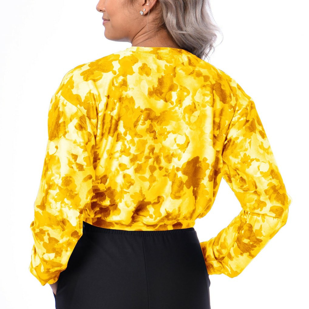 Pittsburgh Steelers Certo Women's Cropped Long Sleeve T-Shirt - Gold T-shirts