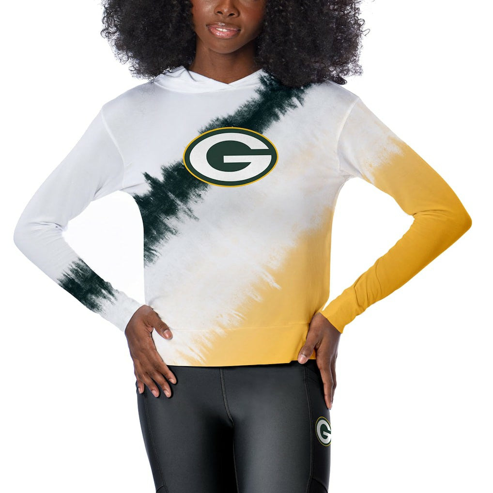 Green Bay Packers Certo Women's Rundown Lightweight Pullover Hoodie - White Hoodies