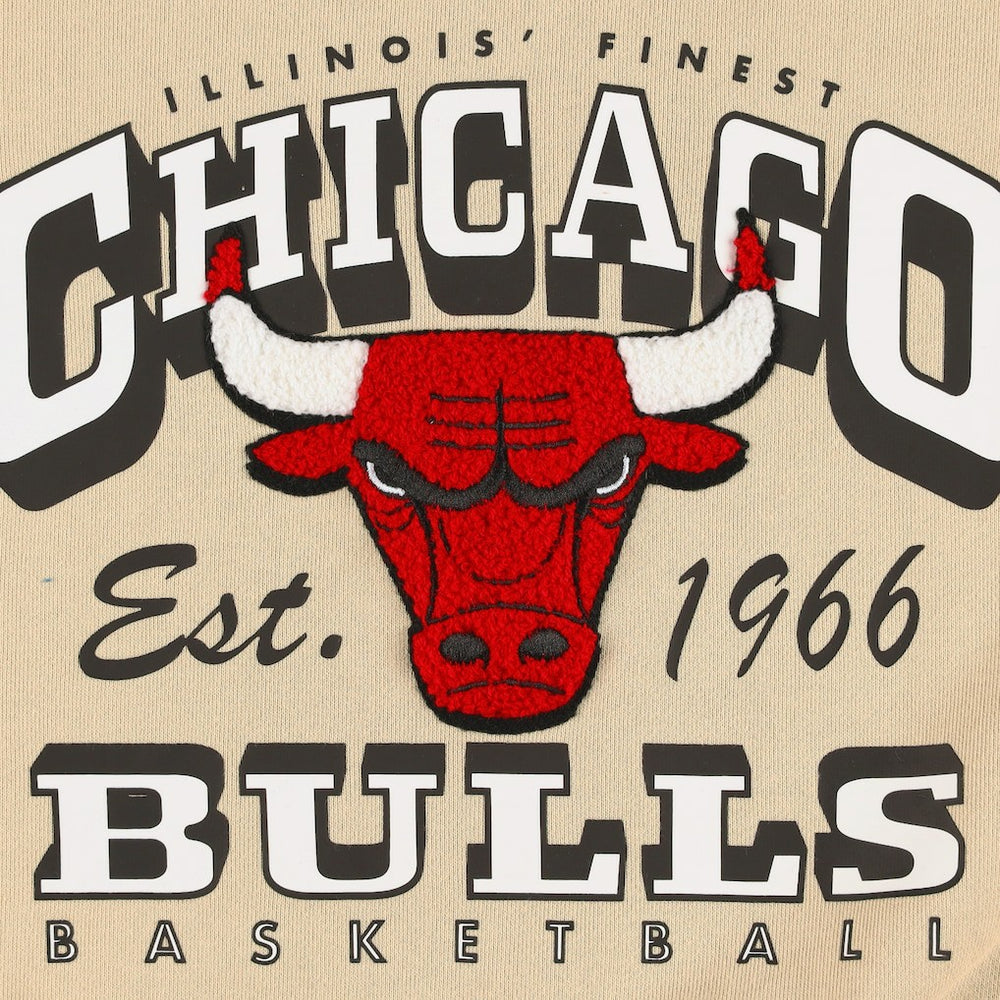 Chicago Bulls Qore Women's Oversized Cozy Mock Neck Pullover Sweatshirt Cream