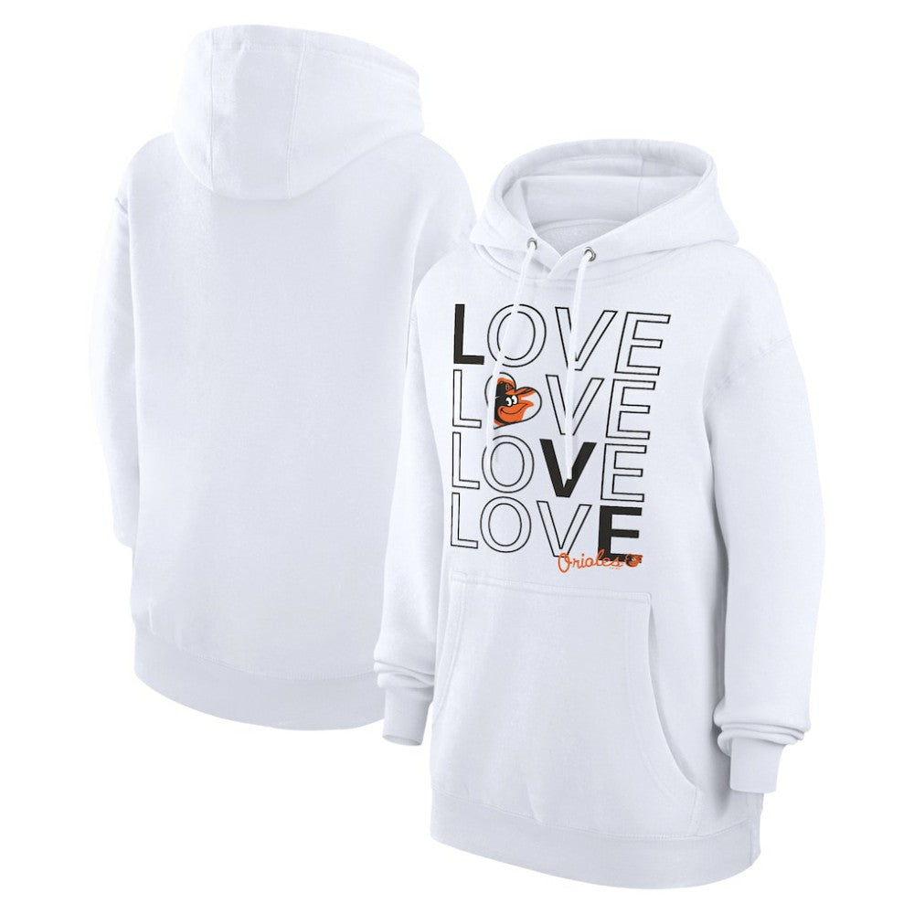 Baltimore Orioles G-III 4Her by Carl Banks Women's Love Graphic Fleece Hoodie - White Hoodies