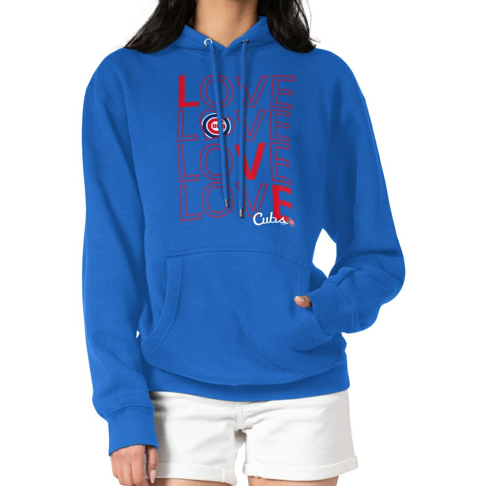 Chicago Cubs G-III 4Her by Carl Banks Women's Love Graphic Fleece Hoodie - Royal Hoodies