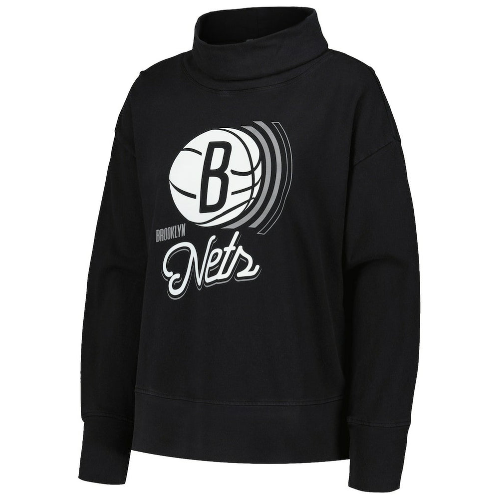 Brooklyn Nets Levelwear Women's Sunset Pullover Sweatshirt Black