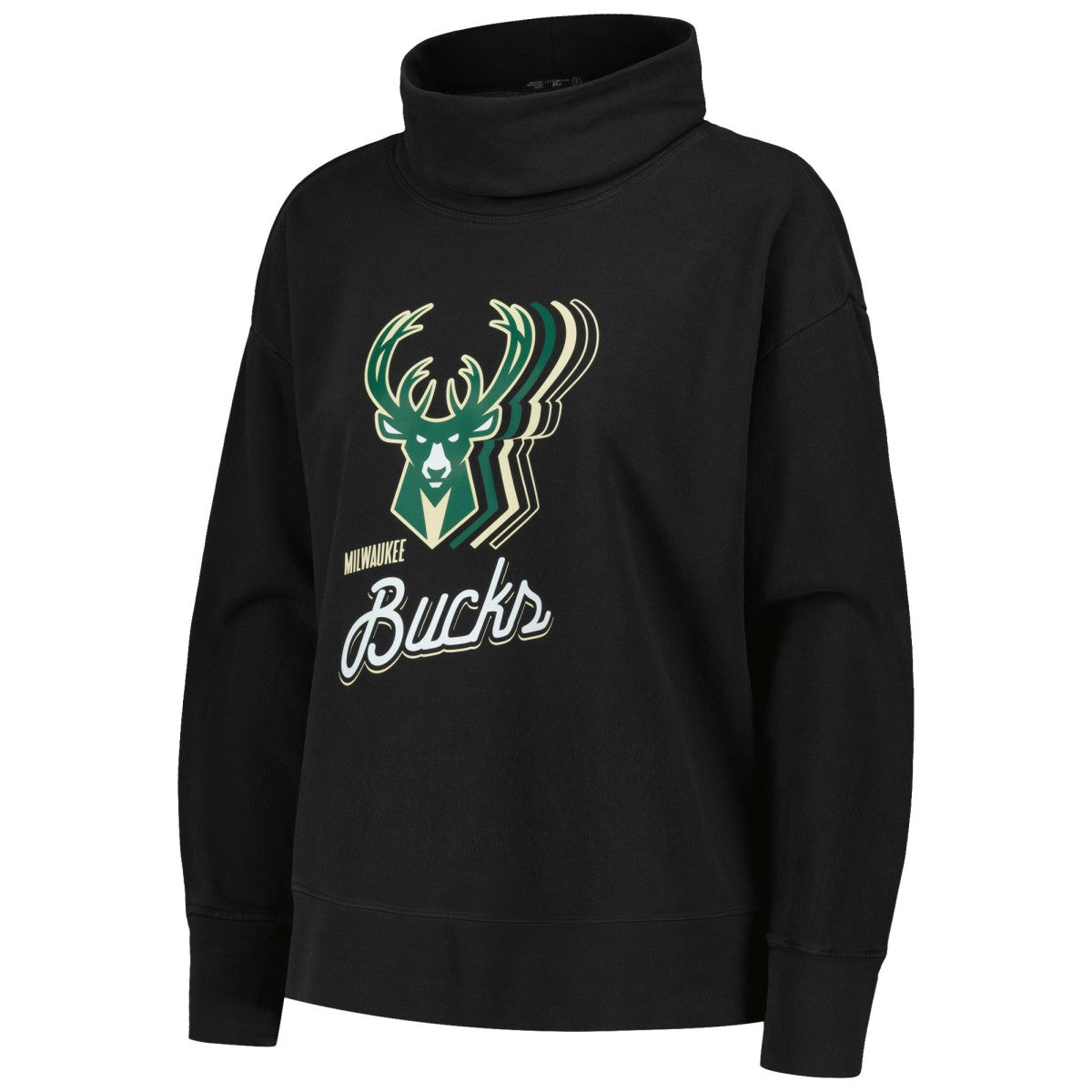 Milwaukee Bucks Levelwear Women's Sunset Pullover Sweatshirt Black