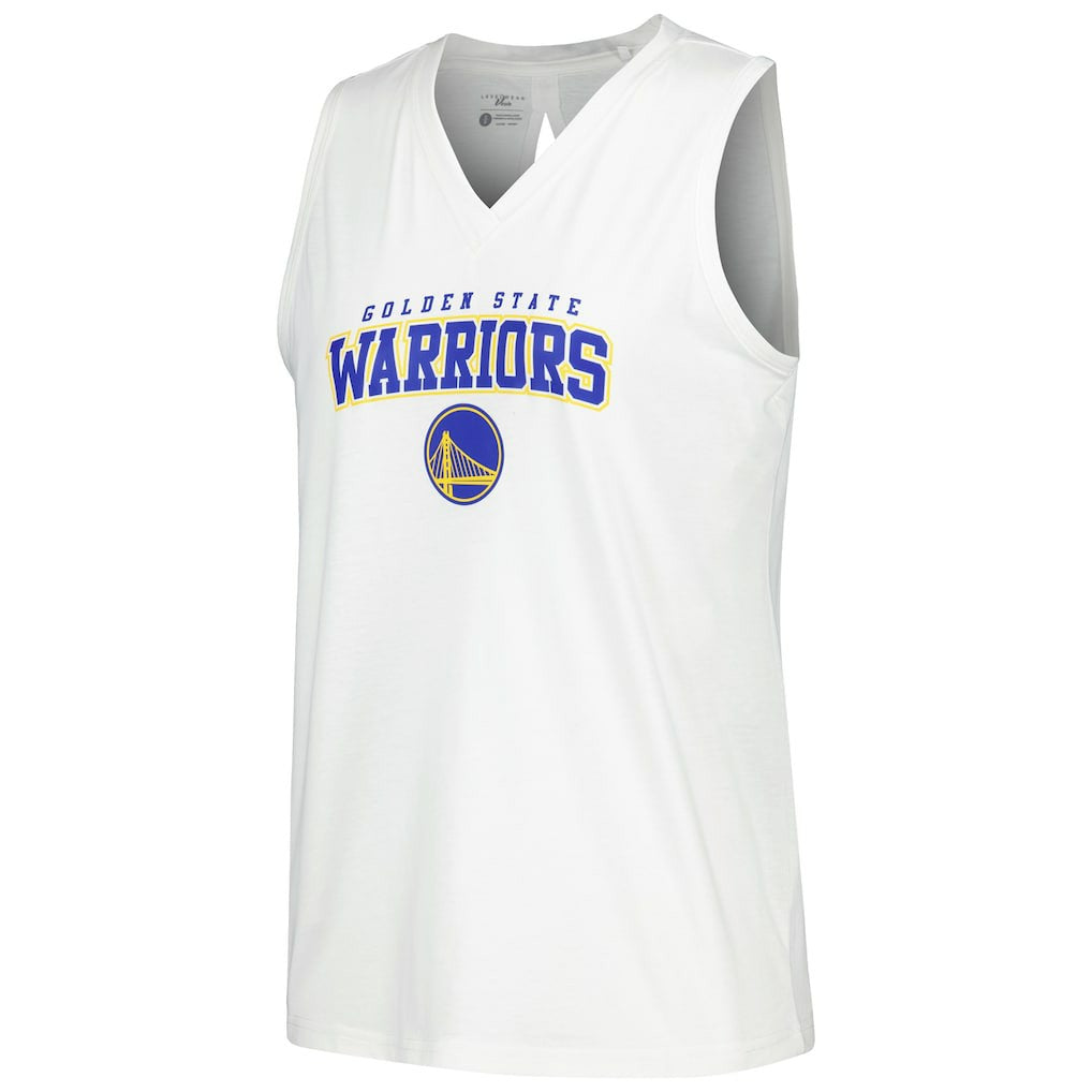Golden State Warriors Levelwear Women's Paisley Peekaboo Tank Top White