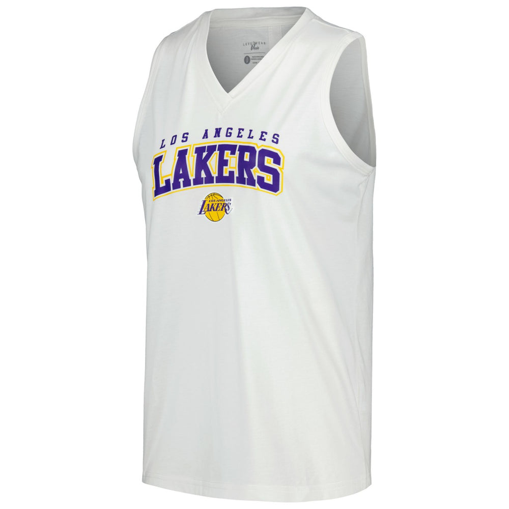 Los Angeles Lakers Levelwear Women's Paisley Peekaboo Tank Top White