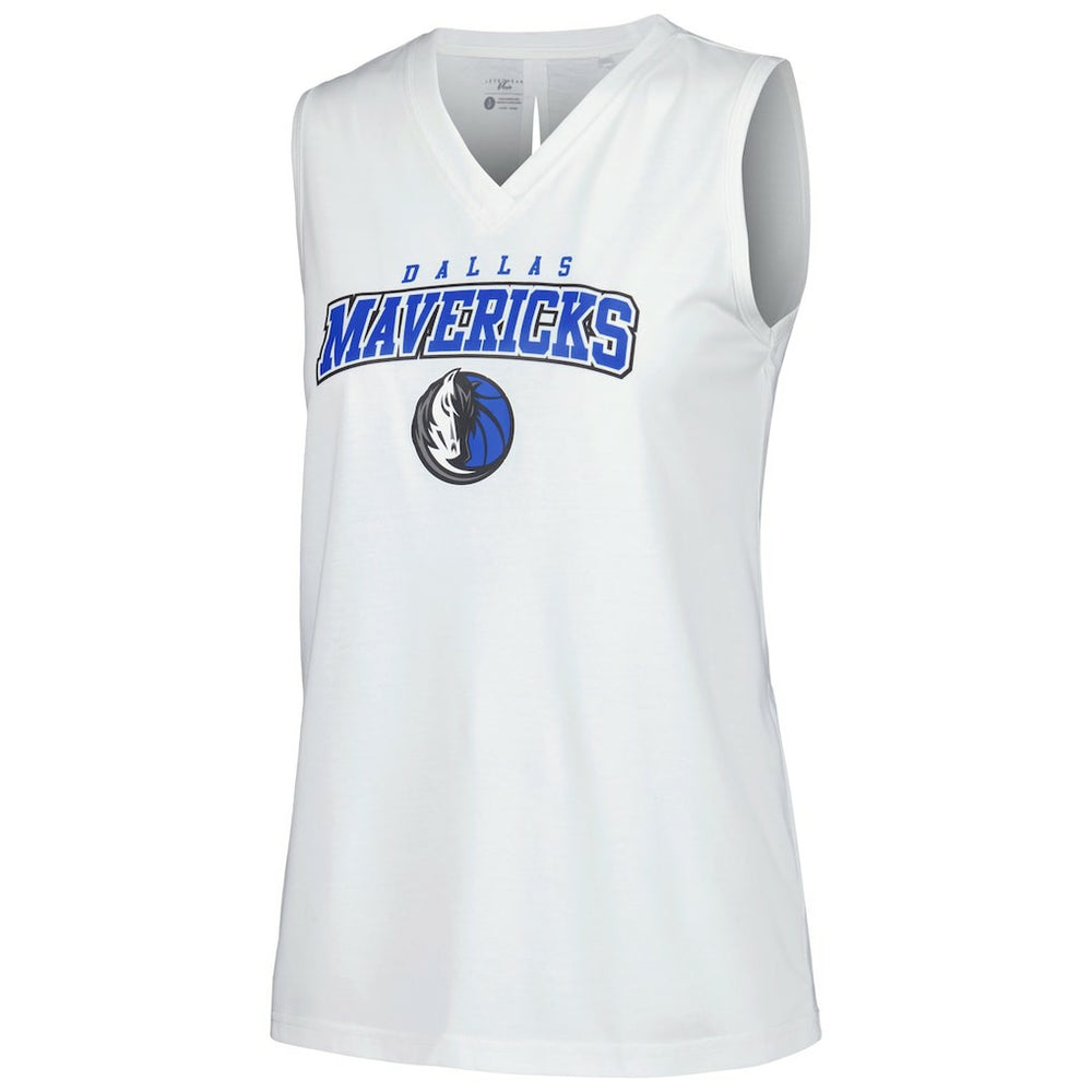 Dallas Mavericks Levelwear Women's Paisley Peekaboo Tank Top White