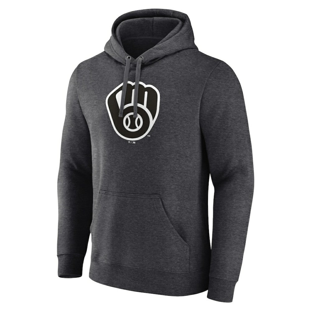 Milwaukee Brewers Personalized Monochrome Name & Number Pullover Hoodie - Charcoal Hoodies