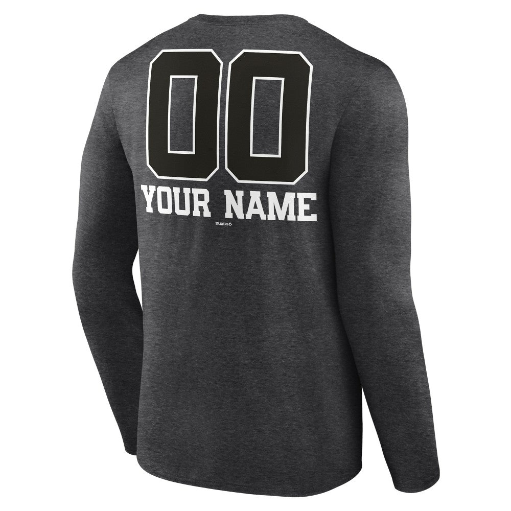 Minnesota Twins Personalized Monochrome Name & Number Long Sleeve T-Shirt - Charcoal T-shirts