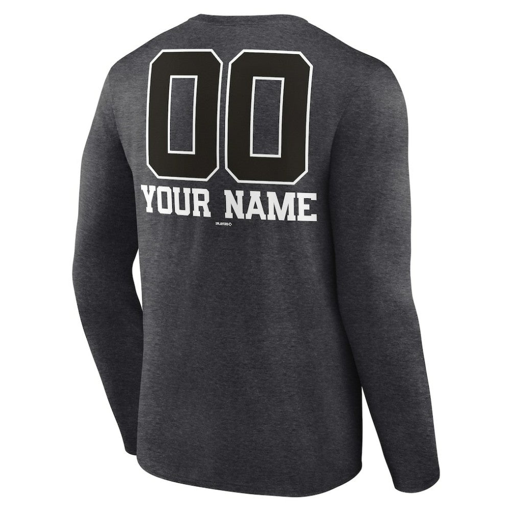 Athletics Personalized Monochrome Name & Number Long Sleeve T-Shirt - Charcoal T-shirts