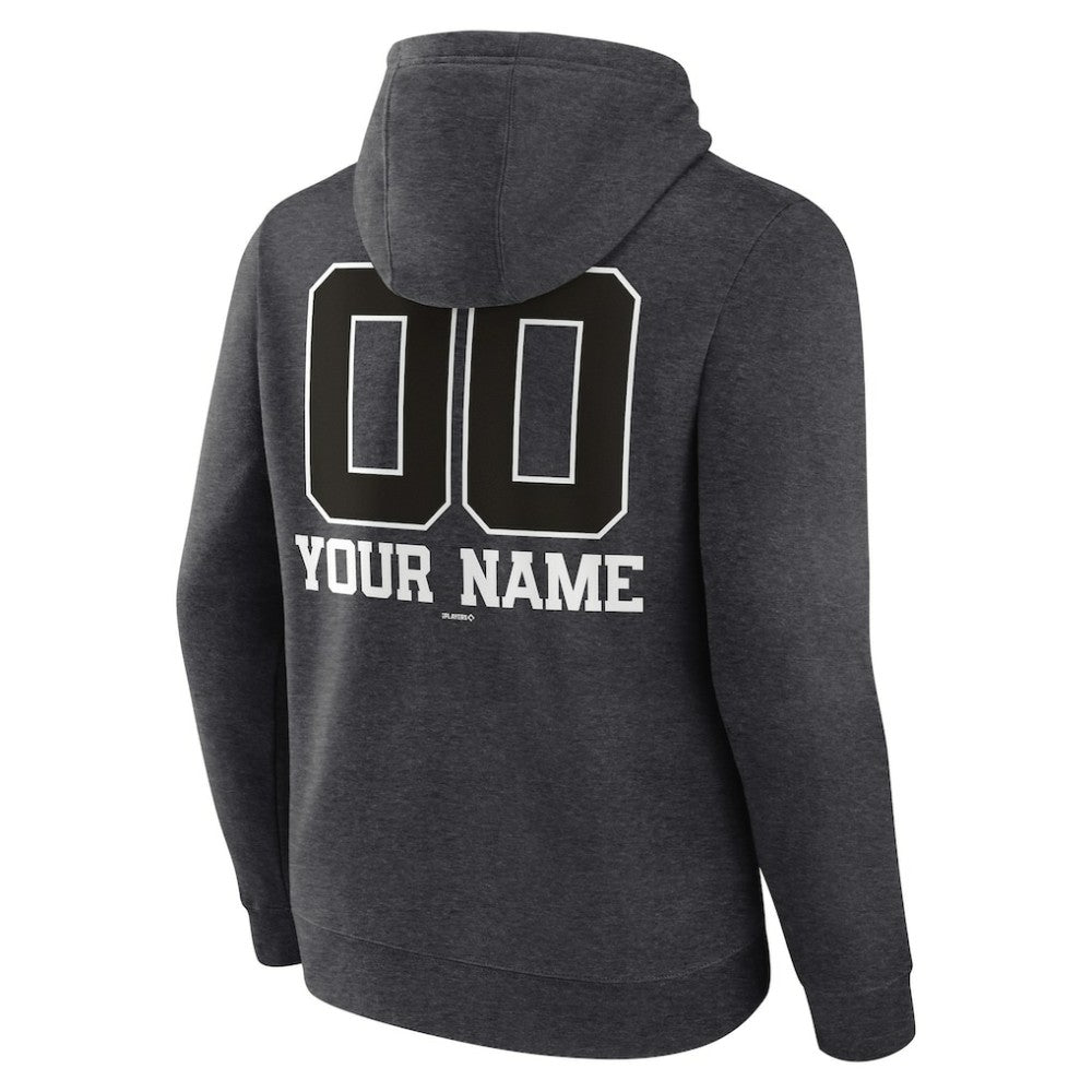 Athletics Personalized Monochrome Name & Number Pullover Hoodie - Charcoal Hoodies