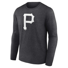 Pittsburgh Pirates Personalized Monochrome Name & Number Long Sleeve T-Shirt - Charcoal T-shirts
