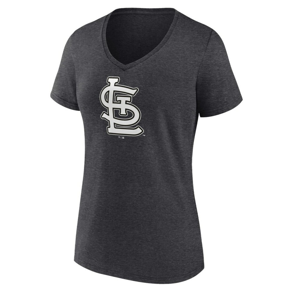 St. Louis Cardinals Women's Personalized Monochrome Name & Number V-Neck T-Shirt - Charcoal T-shirts
