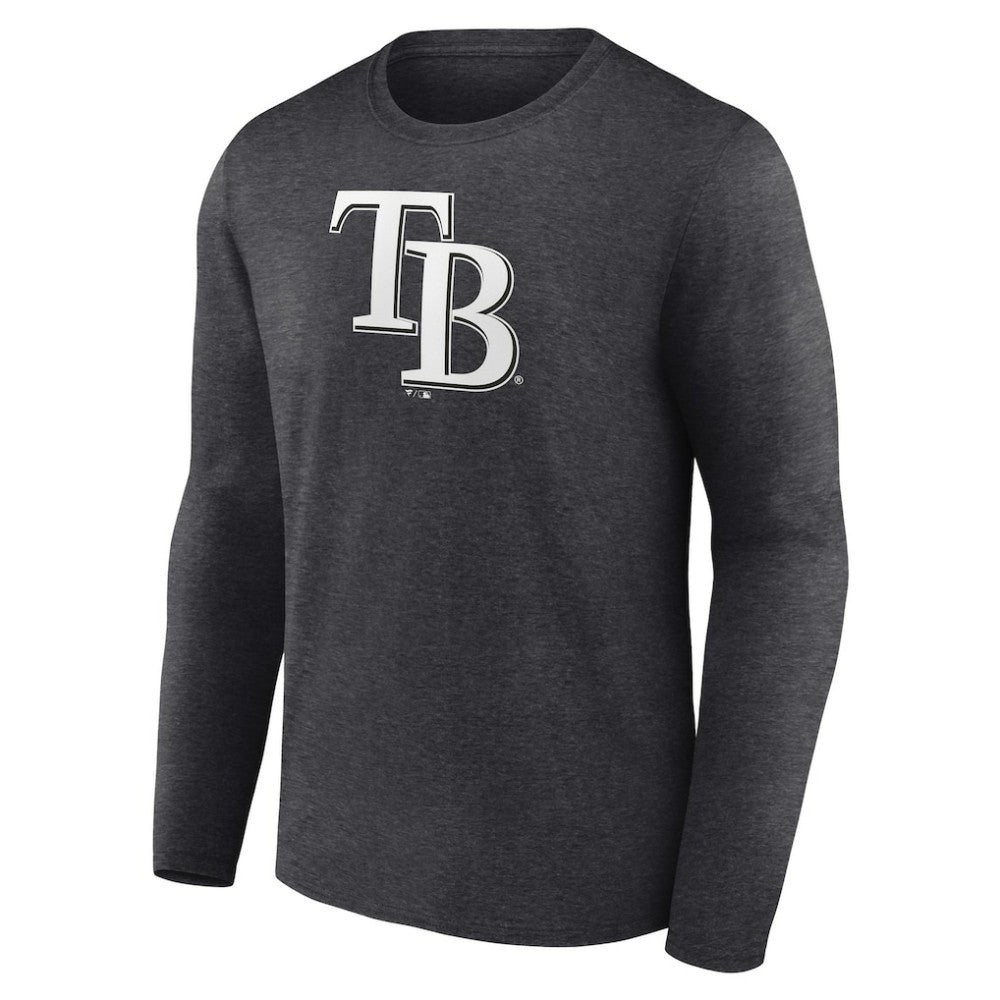 Tampa Bay Rays Personalized Monochrome Name & Number Long Sleeve T-Shirt - Charcoal T-shirts