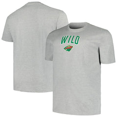 Minnesota Wild Profile Big & Tall Arch Over Logo T-Shirt - Heather Gray | US 200745660