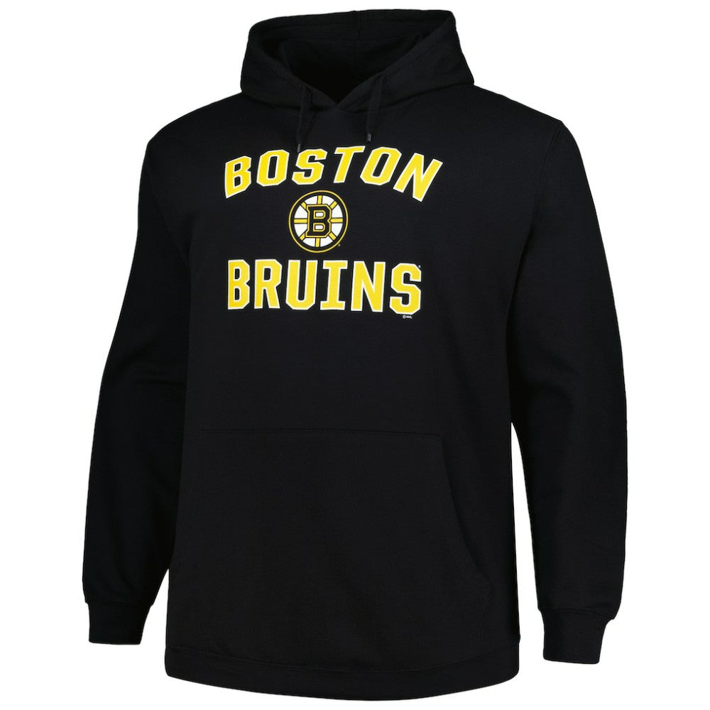 Boston Bruins Profile Big & Tall Arch Over Logo Pullover Hoodie - Black | US 200745666