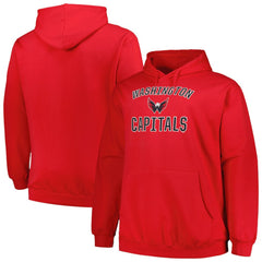 Washington Capitals Profile Big & Tall Arch Over Logo Pullover Hoodie - Red | US 200745667
