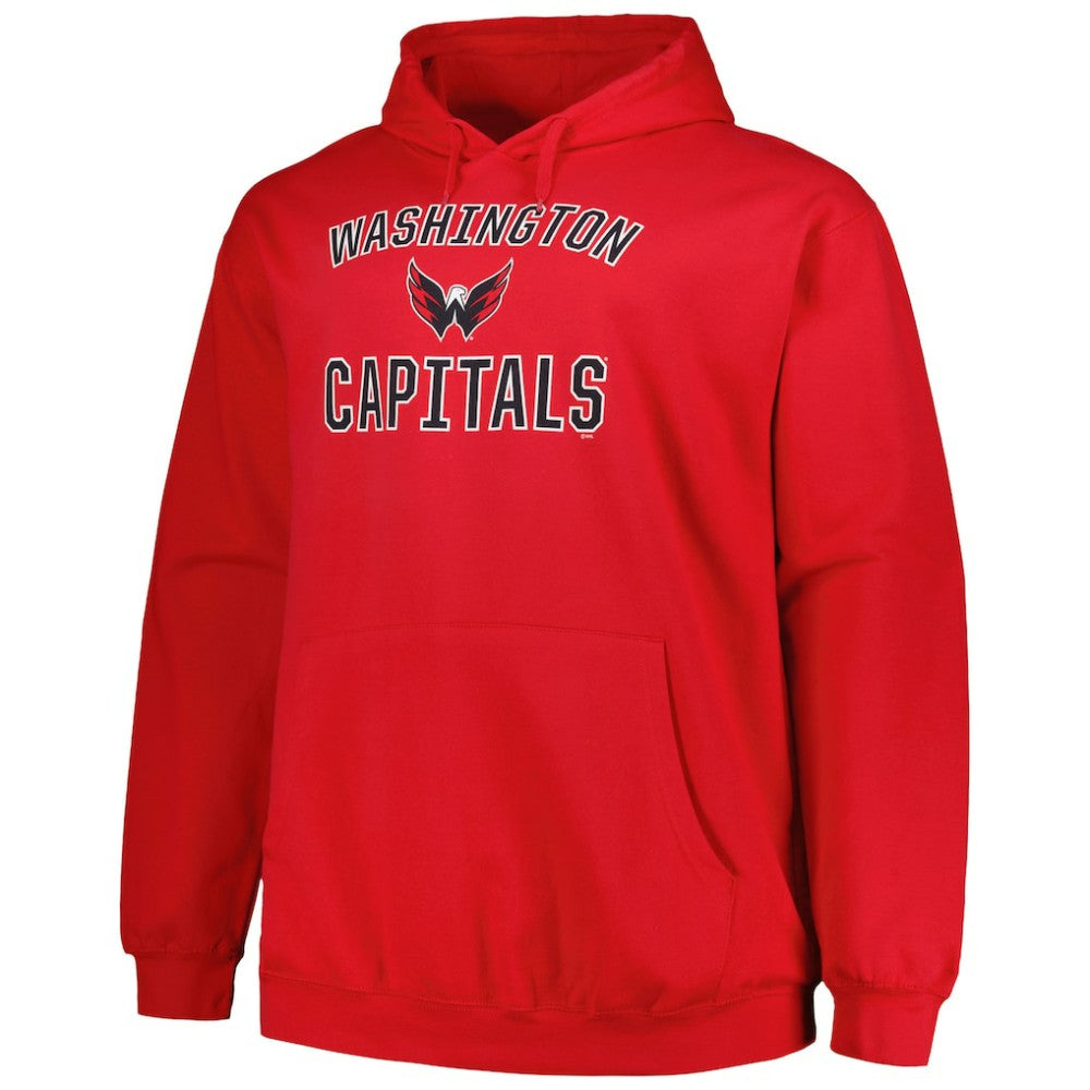 Washington Capitals Profile Big & Tall Arch Over Logo Pullover Hoodie - Red | US 200745667