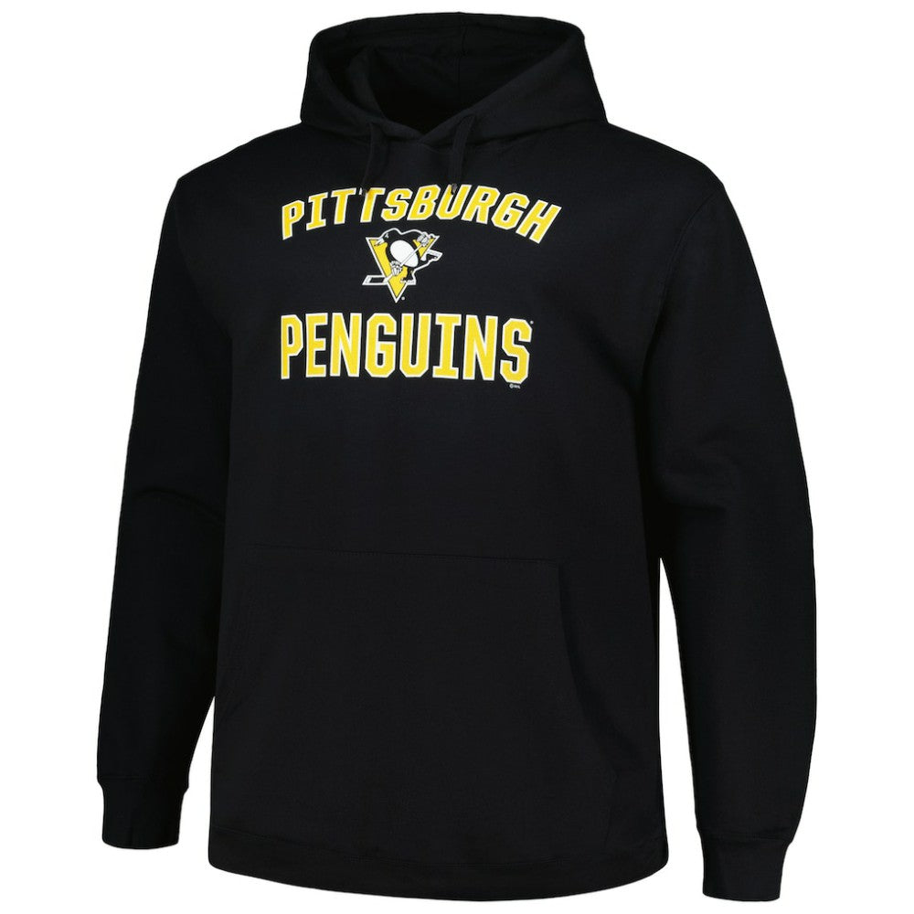 Pittsburgh Penguins Profile Big & Tall Arch Over Logo Pullover Hoodie - Black | US 200745670